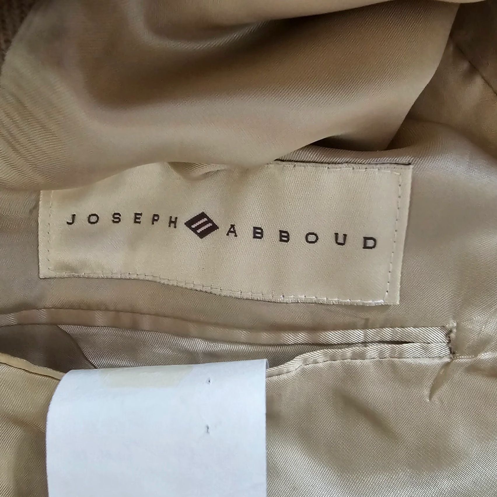 Joseph Abboud Joseph Abboud Blazer Mens 44L Beige Tan Cashmere 3 Button Sport Coat Business Blazer Size 44R - 3 Thumbnail