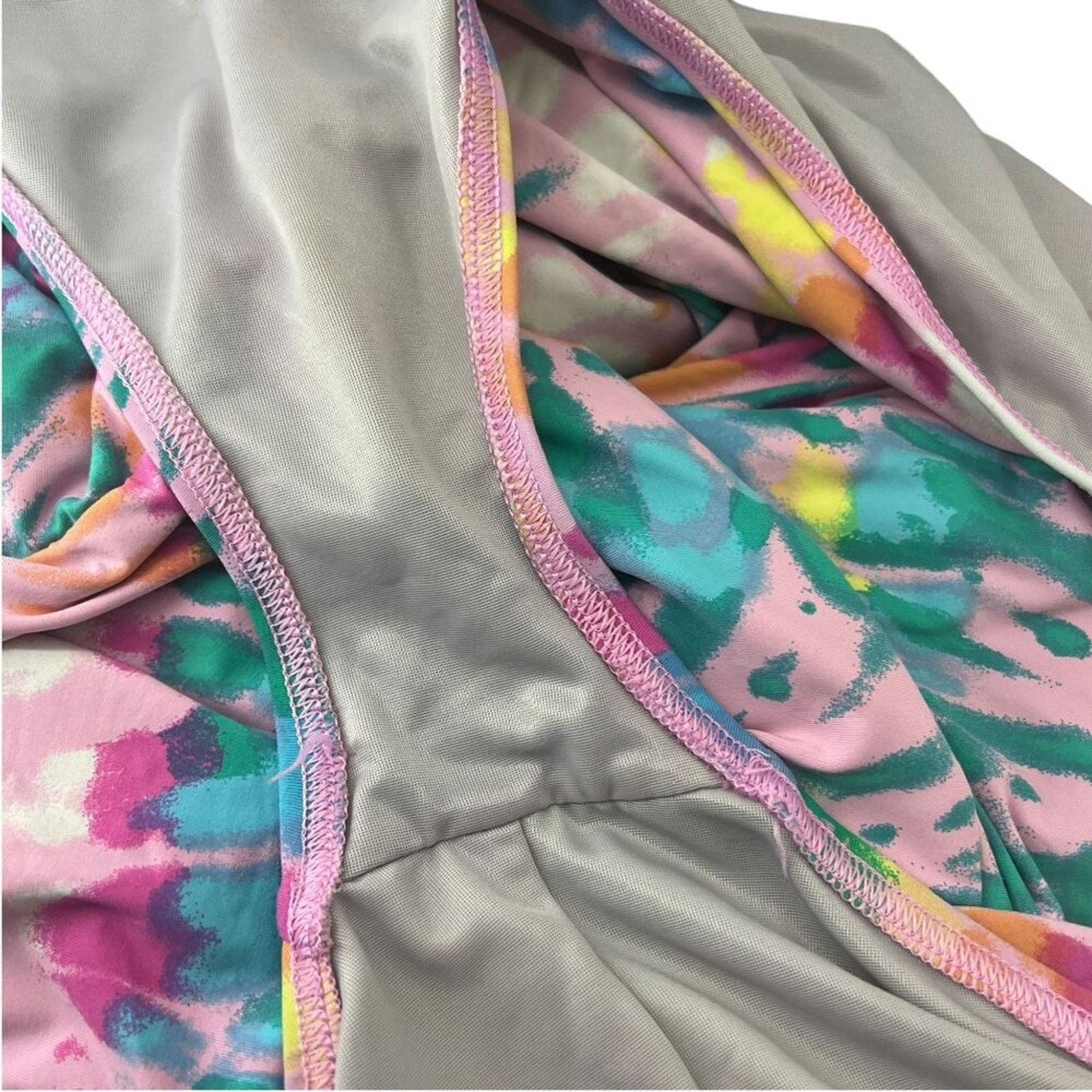 Lands' End Lands' End Women's Multicolor Tie Dye V-Neck Twist Front 18 Size ONE SIZE - 3 Thumbnail