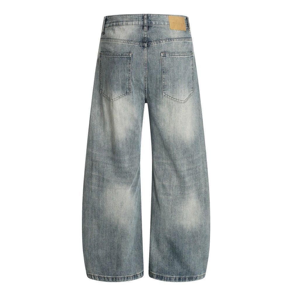 Vintage Loose men's distressed silhouette washed jeans Size US 32 / EU 48 - 2 Thumbnail