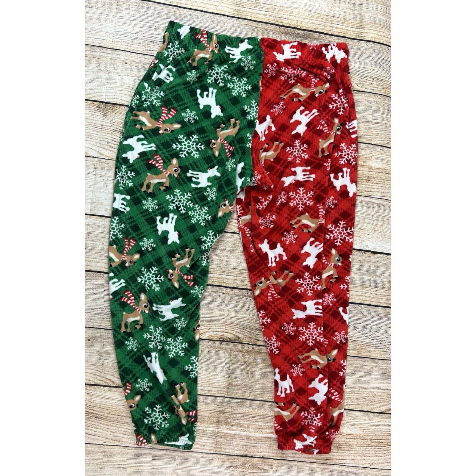 Vintage RUDOLPH THE RED NOSED REINDEER Christmas Pajama Pants Red Green Size M 8-10 Women Regular Pajama Pants Christmas Rudolph Size ONE SIZE - 2 Thumbnail