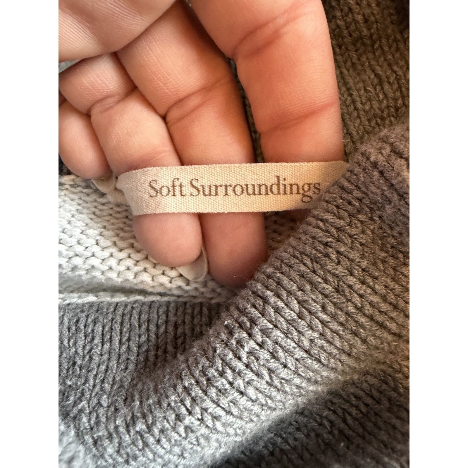 Soft Surroundings Soft Surroundings Sweater Tunic Womens PL Beige Cowl Neck Size L / US 10 / IT 46 - 3 Thumbnail
