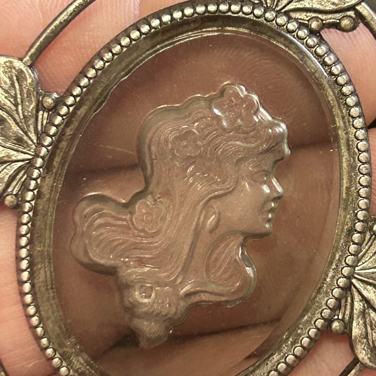 Vintage Vintage intaglio glass cameo on chain necklace Size ONE SIZE - 7 Thumbnail