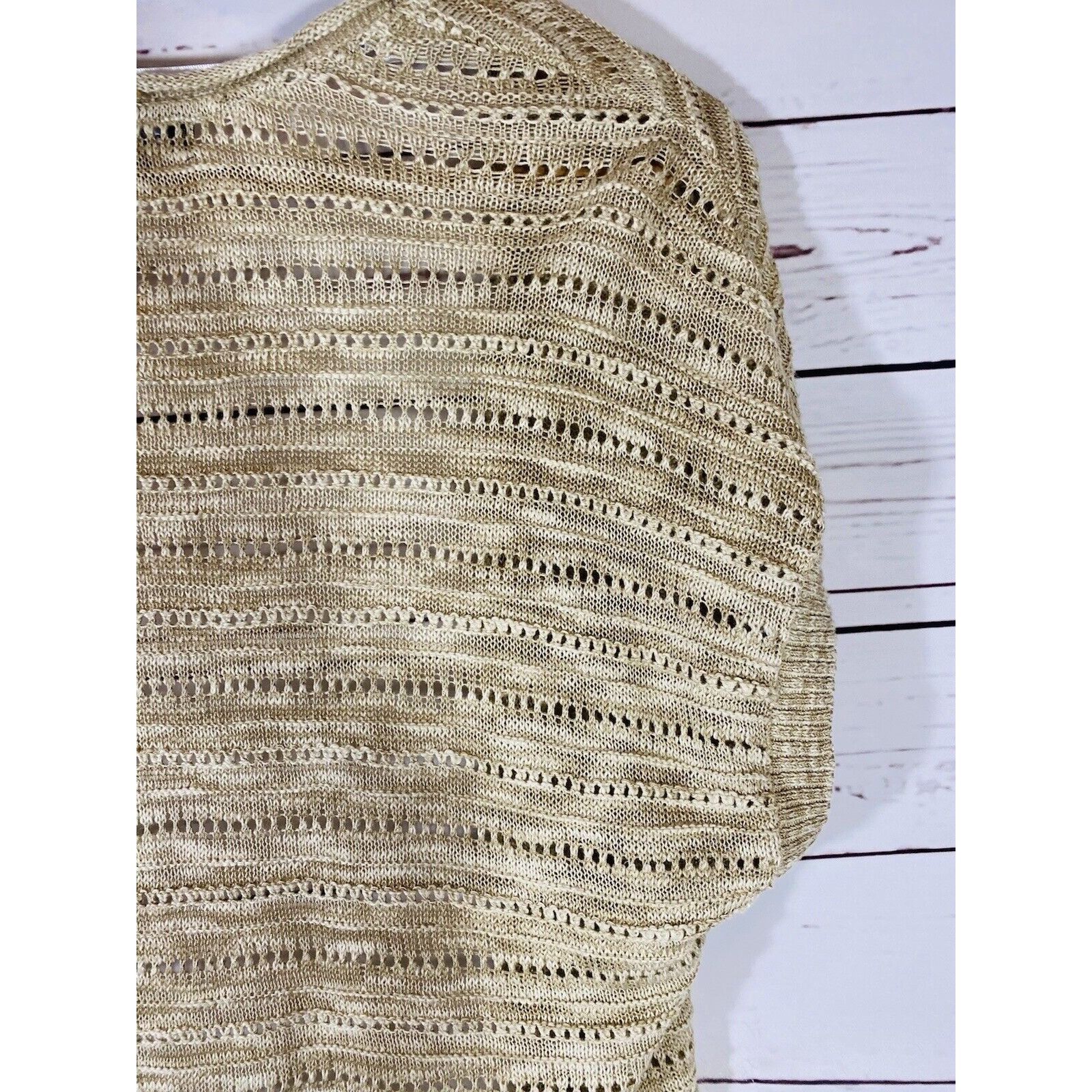 Tommy Hilfiger Tommy Hilfiger Womens Shrug Sweater Sz Medium Beige Tan Knit Size M / US 6-8 / IT 42-44 - 9 Thumbnail