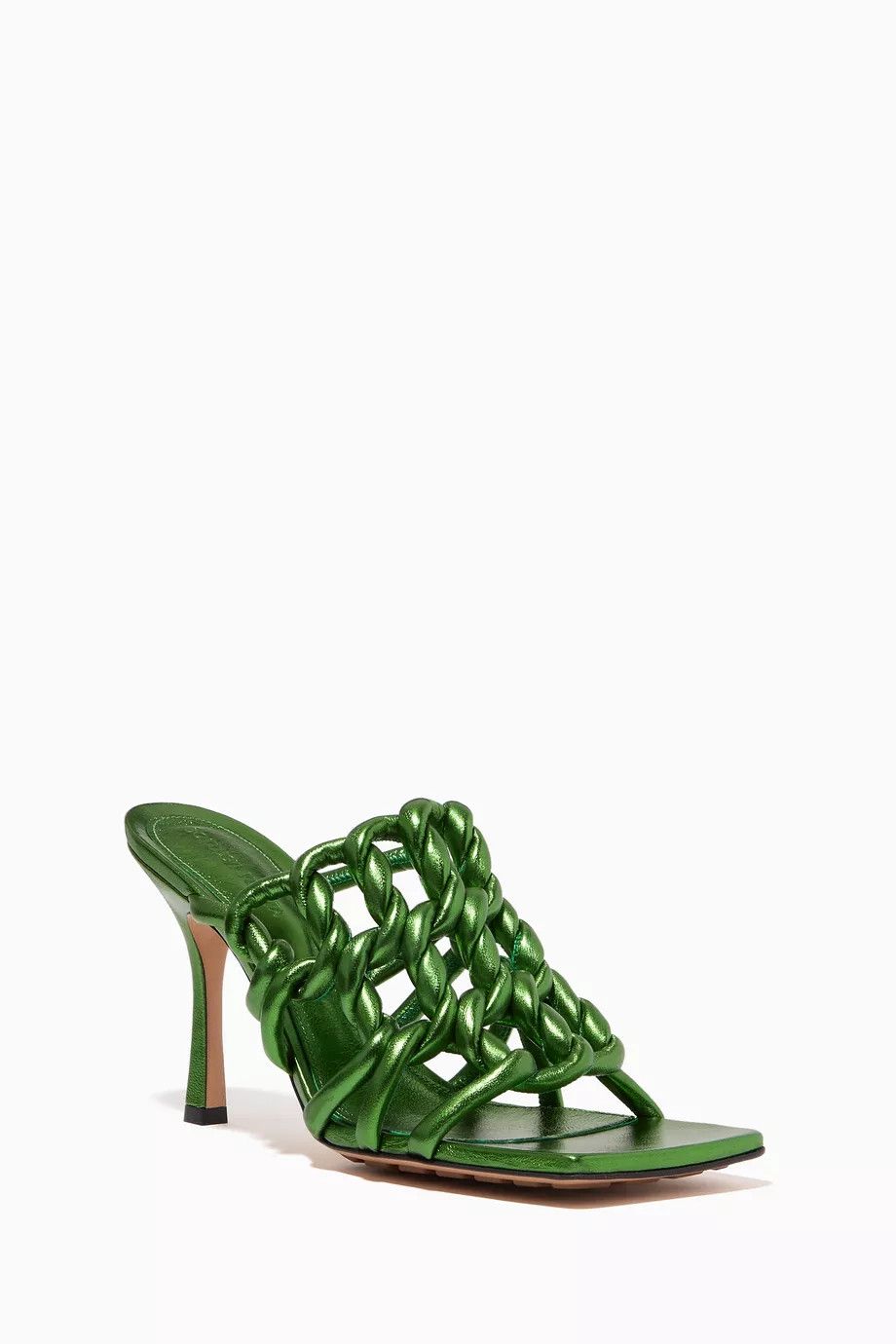 Bottega Veneta o1y0725 Spool Heel Mules in Green Size US 6.5 / IT 36.5 - 2 Thumbnail