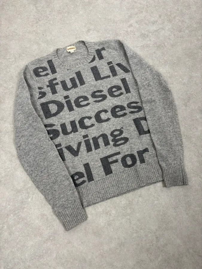 Diesel Diesel Grey Success Script Wool Sweater Size US S / EU 44-46 / 1 - 4 Thumbnail