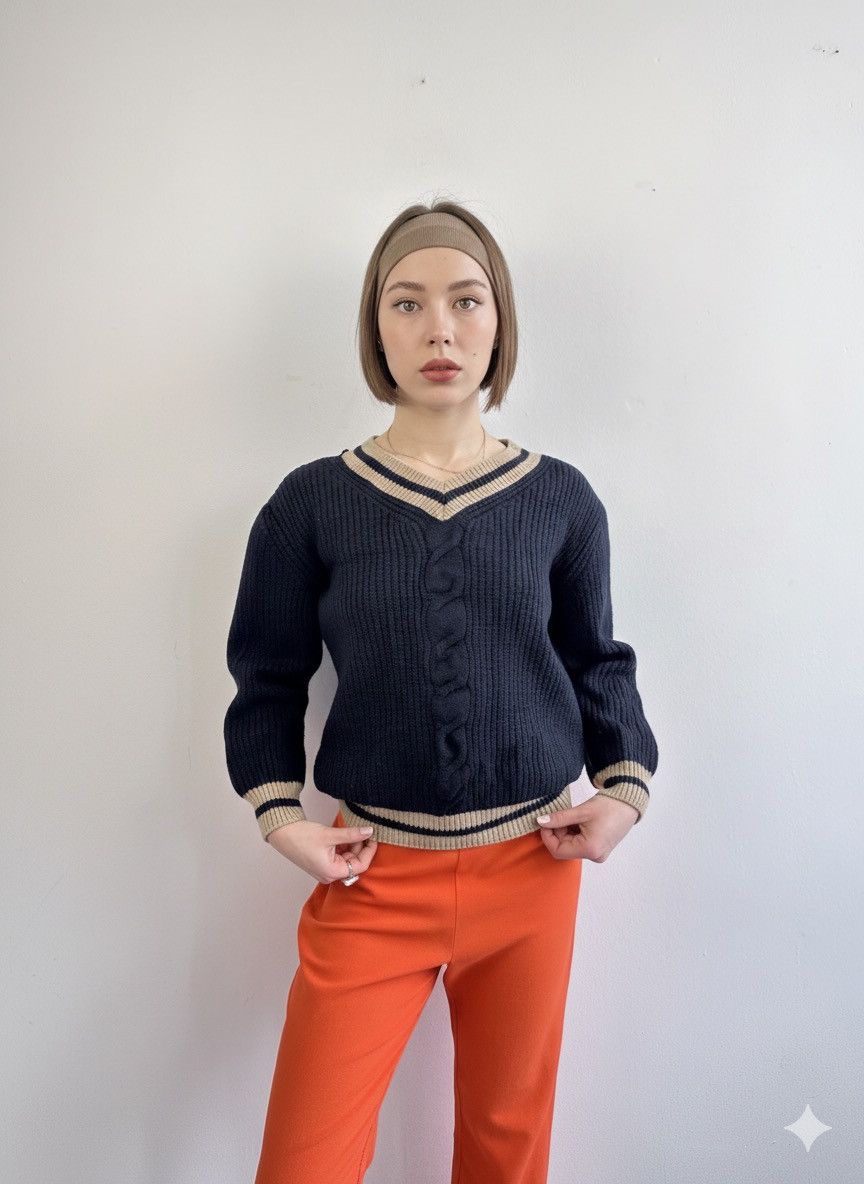 Eleventy Eleventy Italy Wool Cable Knit Sweater Preppy Style XL Size XL / US 12-14 / IT 48-50 - 2 Thumbnail