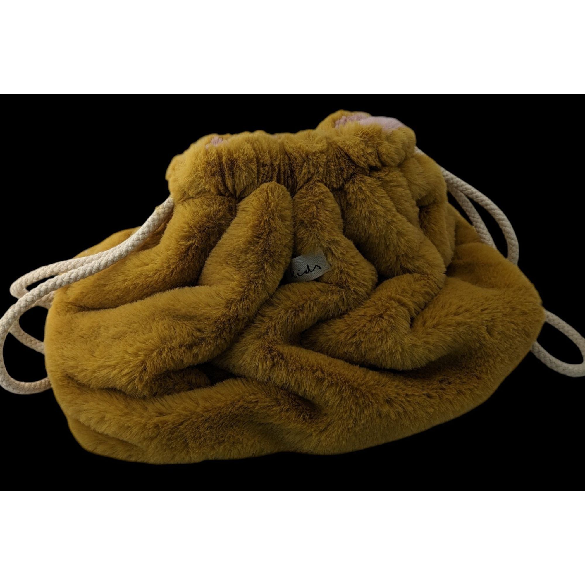 Zara Faux Fur Drawstring Bag Golden Brown Zara Kids 13x10 Inches Size ONE SIZE - 2 Thumbnail