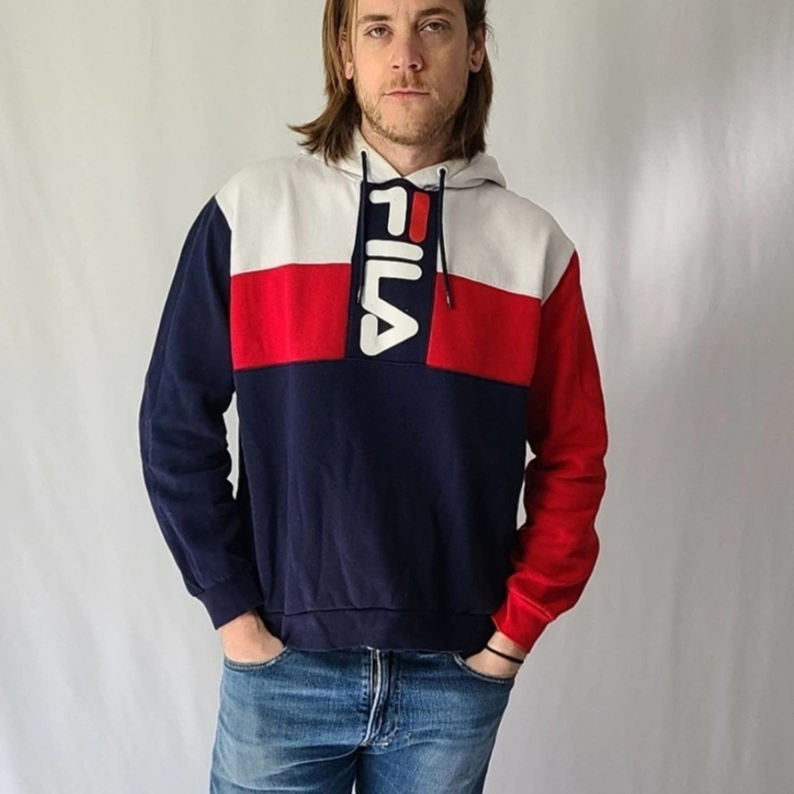 Fila Fila Colorblock Pullover Hoodie - L Size US L / EU 52-54 / 3 - 8 Thumbnail