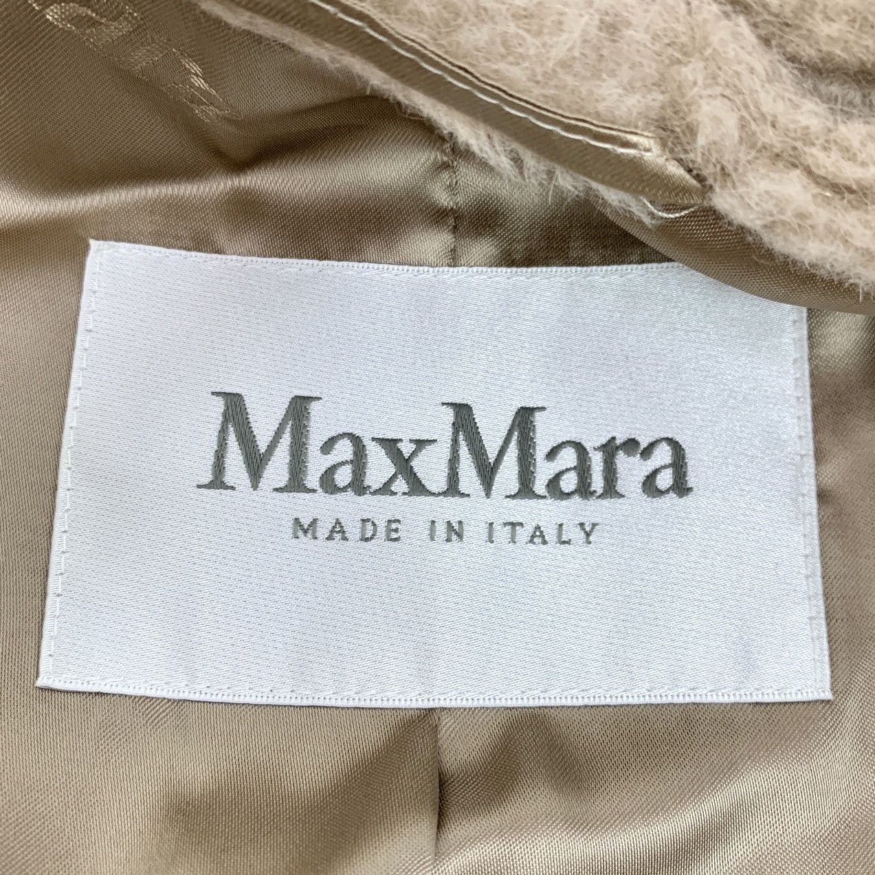 Max Mara Maxmara Khaki Alpaca Lapel Double Breasted Coat Size S / US 4 / IT 40 - 5 Thumbnail