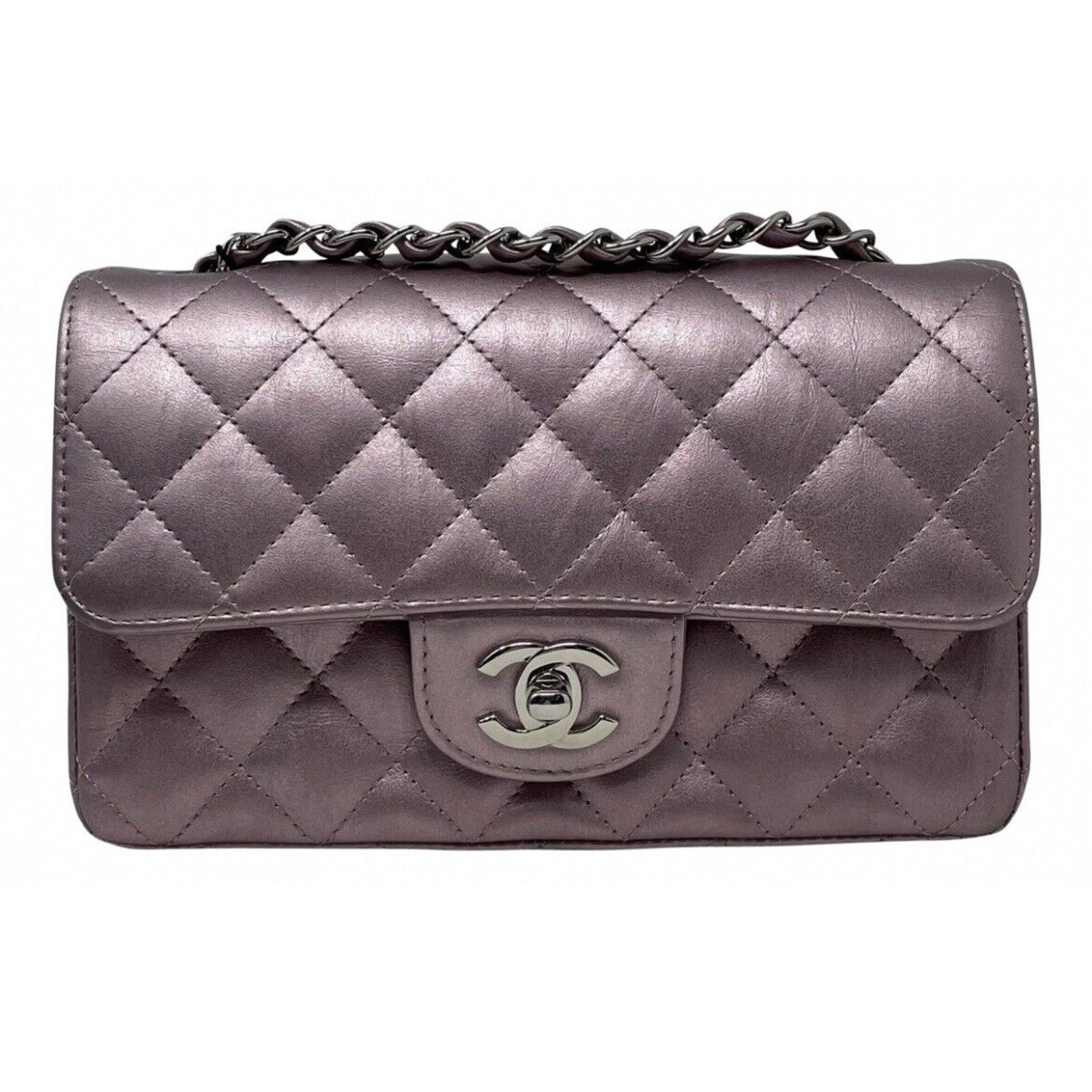 Chanel Mini Rectangular Classic Purple Iridescent Calfskin Flap Size ONE SIZE - 2 Thumbnail