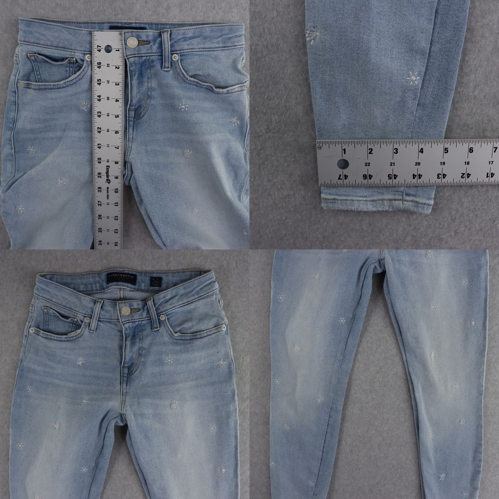 Lucky Brand Lucky Brand Womens Jeans Size 4/27 Low Rise Lolita Skinny Embroidered Denim Blue Pants Size 27" / US 4 / IT 40 - 8 Thumbnail