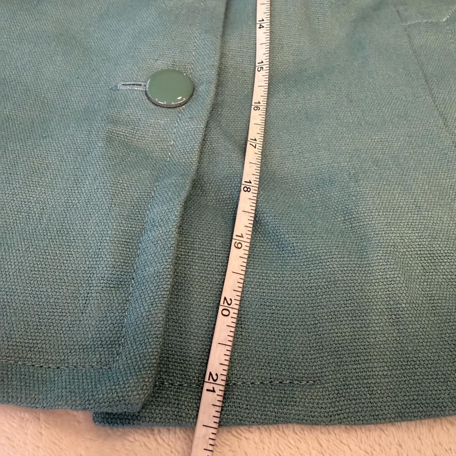 Other Talbots linen jacket eal green collarless pockets lined SZ 2 Size XS / US 0-2 / IT 36-38 - 7 Thumbnail