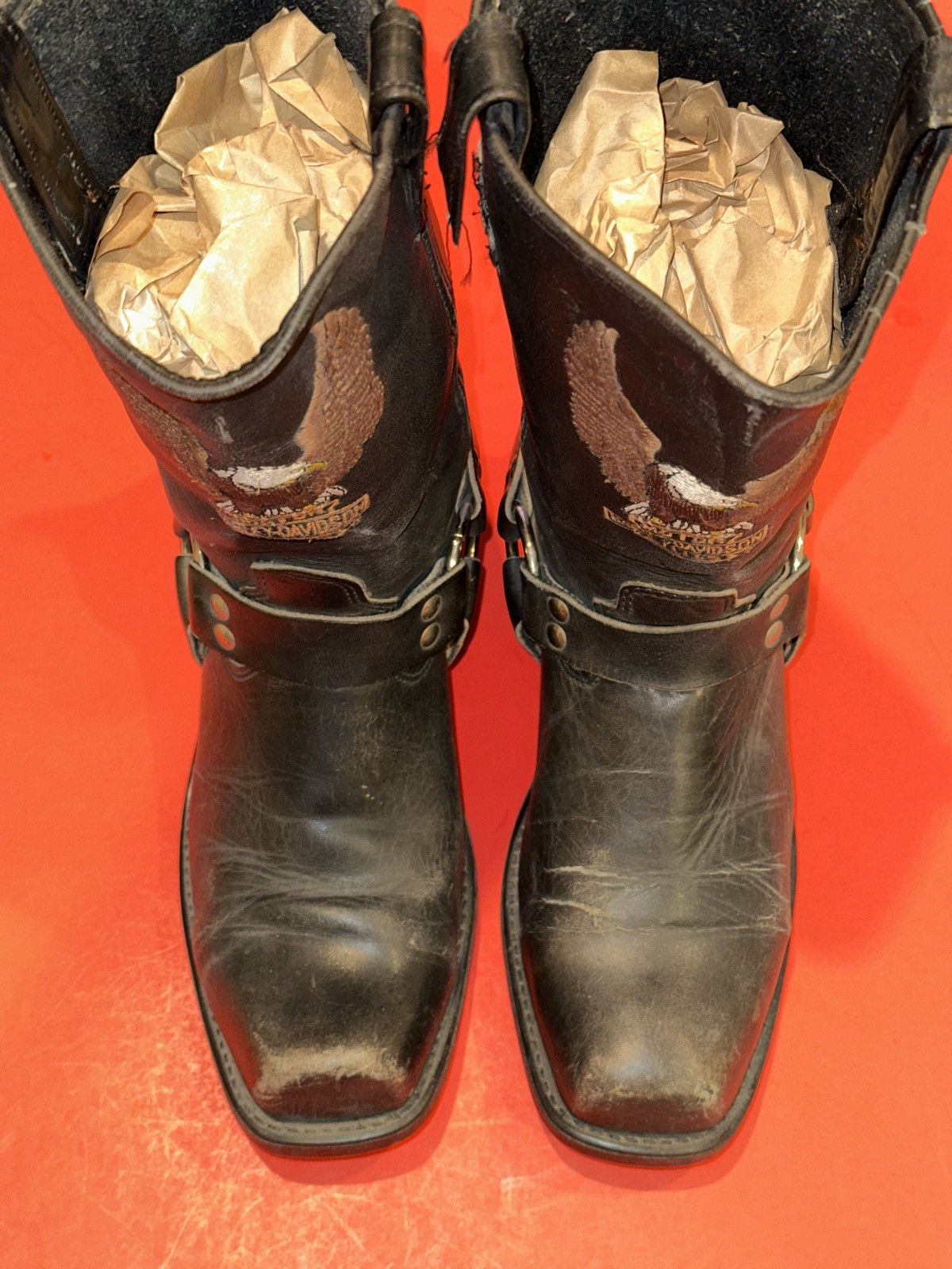 Harley Davidson Harley Davidson Black Leather Square Toe Eagle Boot Men 8.5 Size US 8.5 / EU 41-42 - 2 Thumbnail