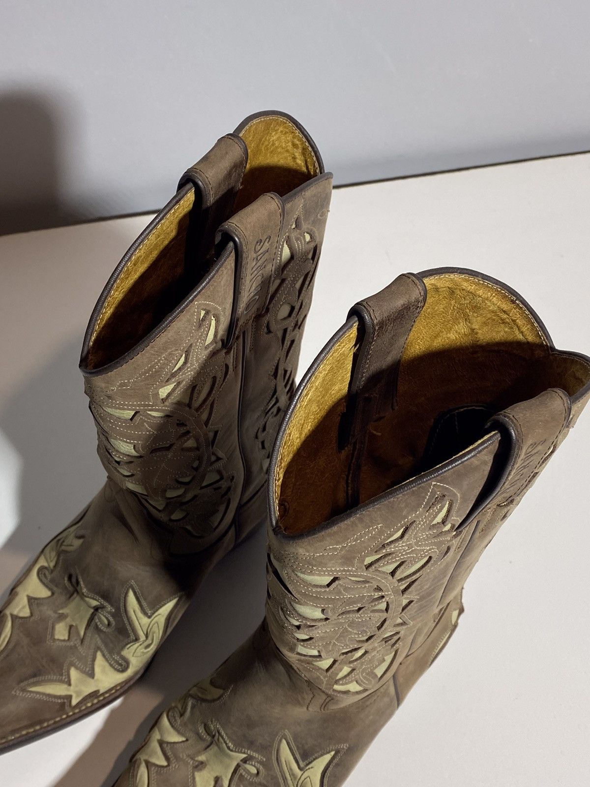 Genuine Leather × Vintage Vintage 00s Leather Cowboy Boots y2k Sancho Western Rodeo Size US 7 / IT 37 - 18 Thumbnail