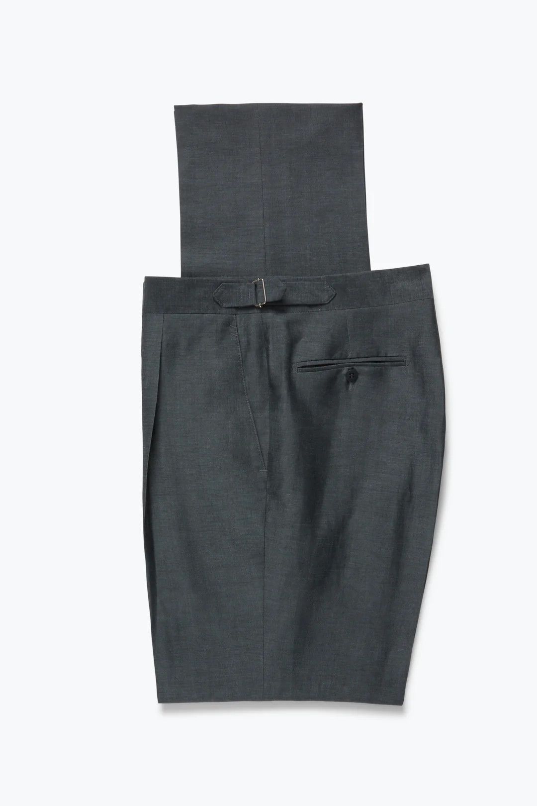 Stoffa Single Pleat Trouser Grey Wool Linen Sharkskin Size US 32 / EU 48 - 5 Thumbnail