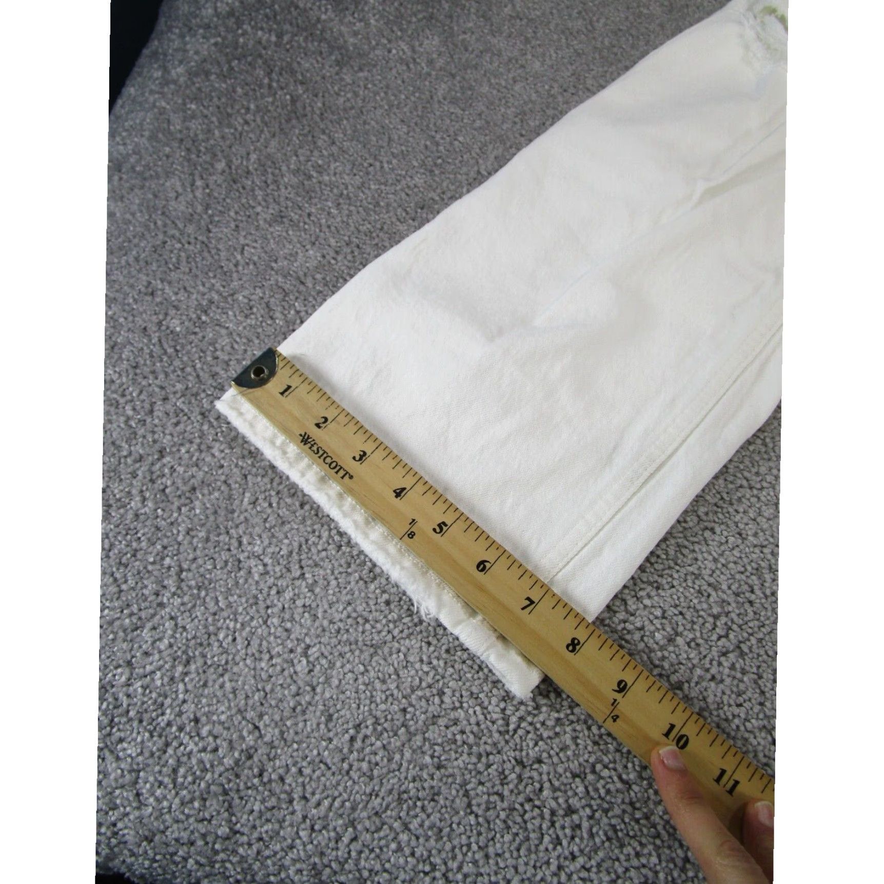 Abercrombie & Fitch Abercrombie Fitch Womens High Rise Straight Jeans White Ripped Size 24" / US 00 / IT 34 - 5 Thumbnail