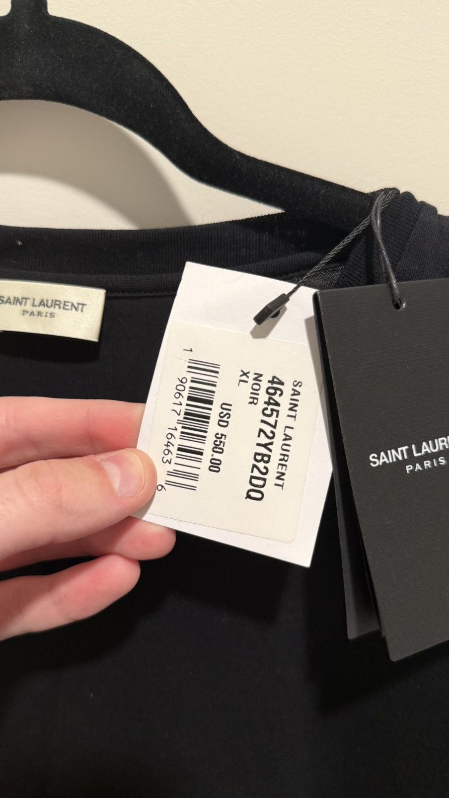 Saint Laurent Paris Saint Laurent Rive Gauche Logo T-Shirt Size US XL / EU 56 / 4 - 4 Thumbnail