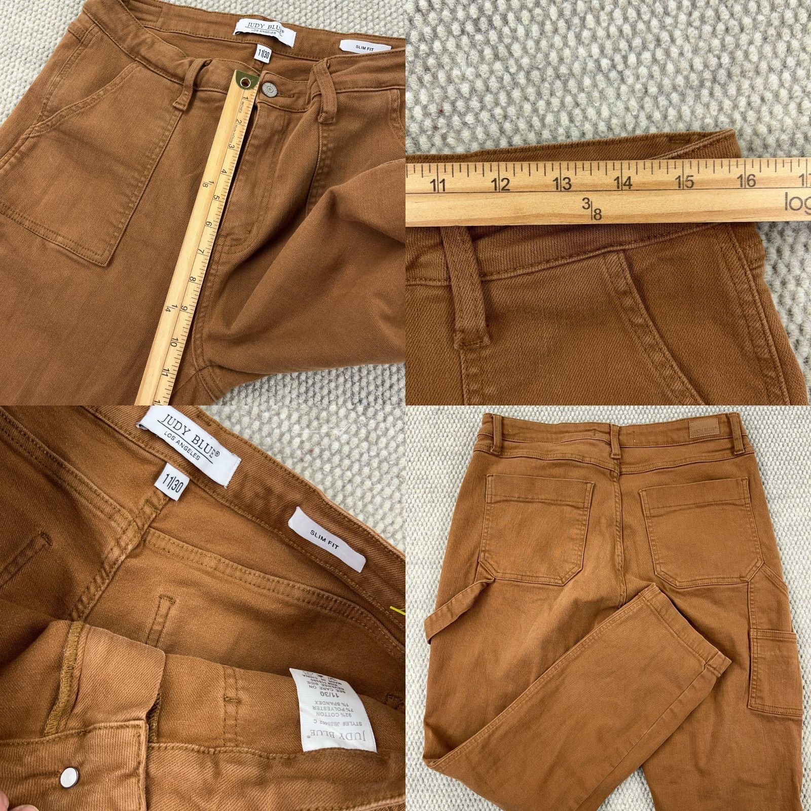 Denime Judy Blue Jeans Women 30 Slim Straight Denim Brown 5-Pocket Stretch Work Wear Carpent er Caption? Size 30" / US 8 / IT 44 - 8 Thumbnail