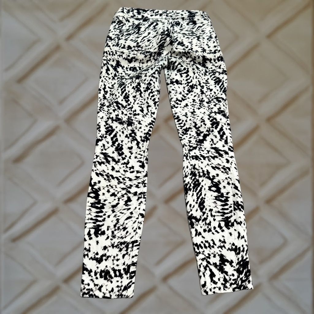 J Brand J Brand Skinny Jeans Labyrinth Print Denim Womens 26 Multicolor Stretch Regular Rise 27in Buckle Belt Loops Pockets City Grunge Outdoor Streetwear Size 26" / US 2 / IT 38 - 1 Thumbnail