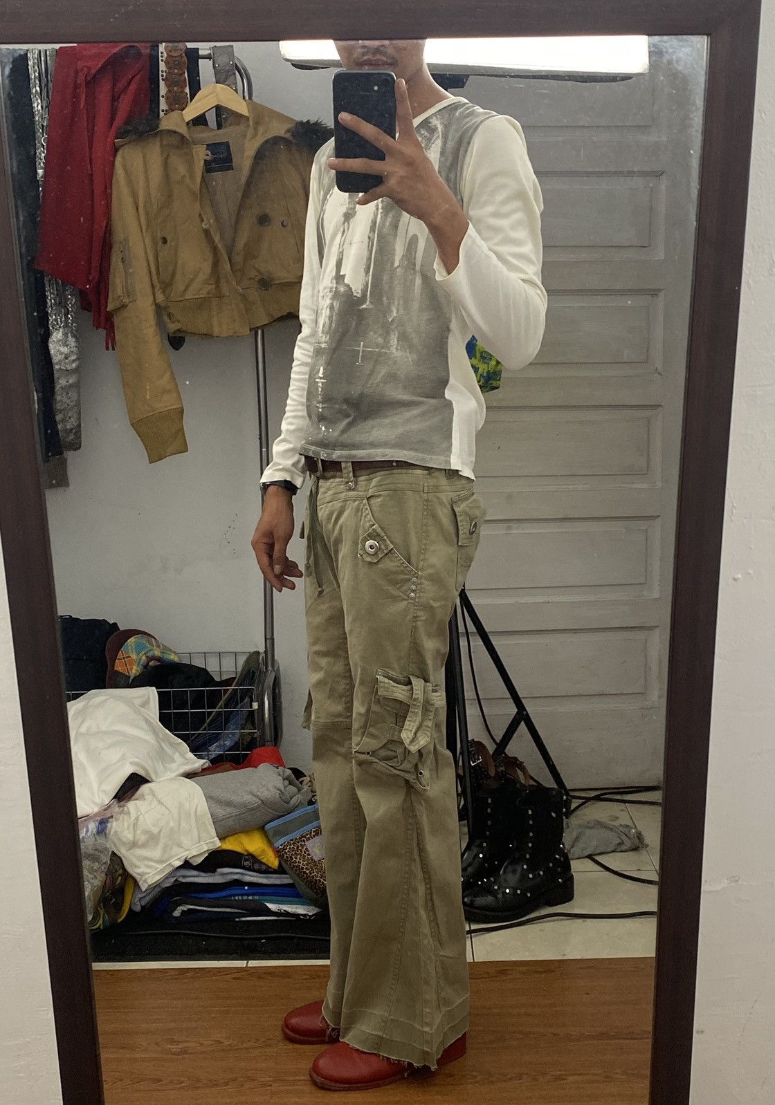 If Six Was Nine × Japanese Brand × Le Grande Bleu (L.G.B.) Evolution Flare cargo pants Size US 30 / EU 46 - 4 Thumbnail