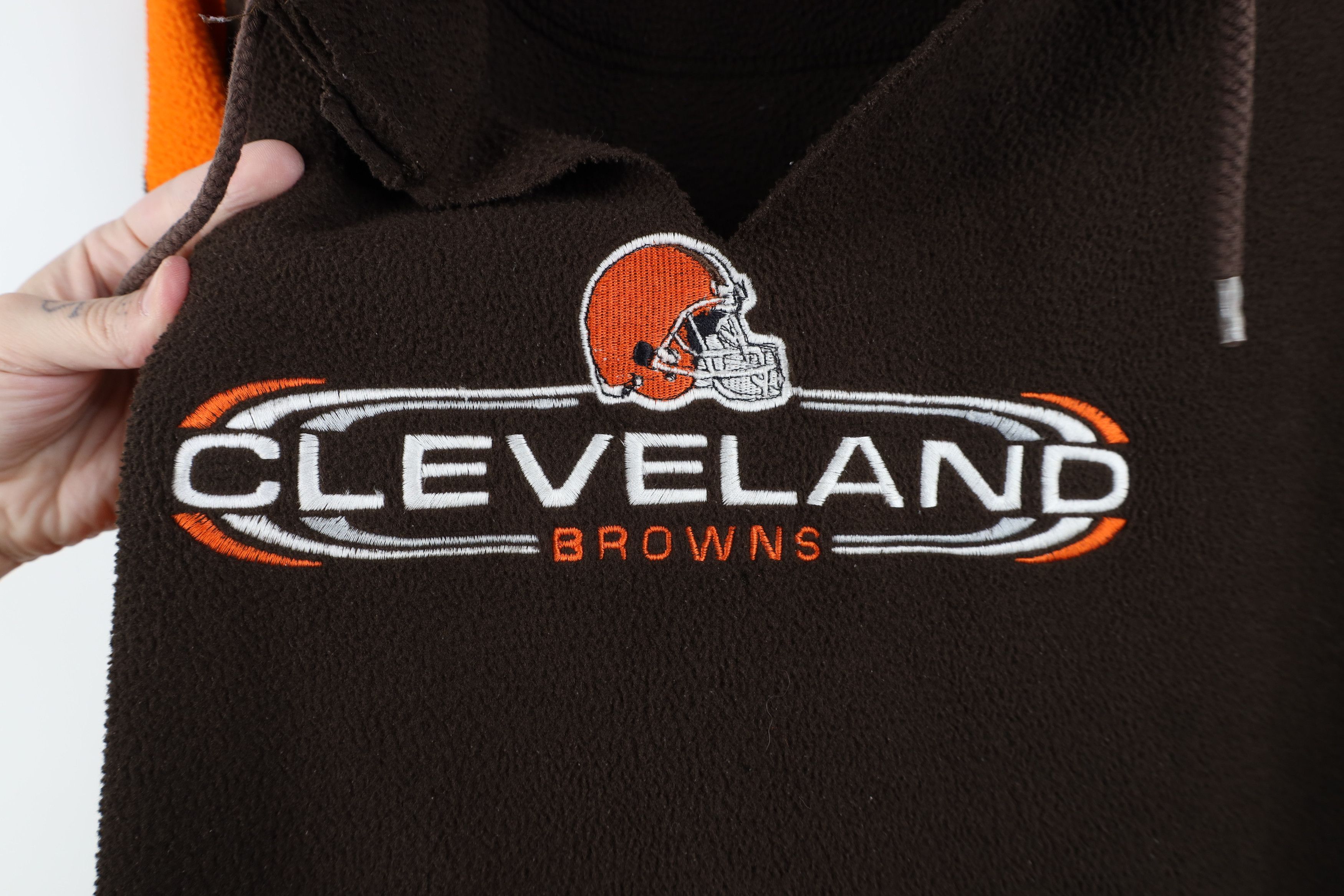 Vintage Vintage Spell Out Cleveland Browns Football Fleece Hoodie Size US L / EU 52-54 / 3 - 7 Thumbnail