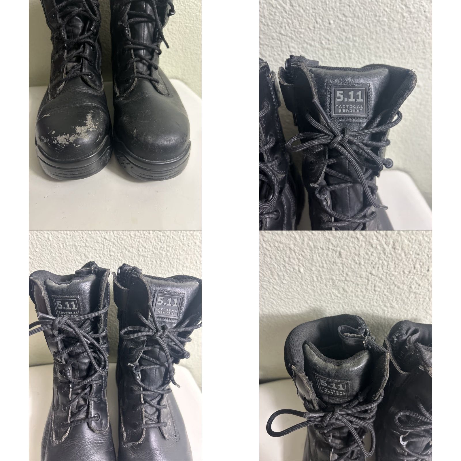 Vintage 5.11 Tactical ATAC Shield 8" Side Zip Comp. Toe Boot 12003 Black Size 10 Men Leather Zipper Combat Round Toe Lace Up M Size US 10 / EU 43 - 8 Thumbnail