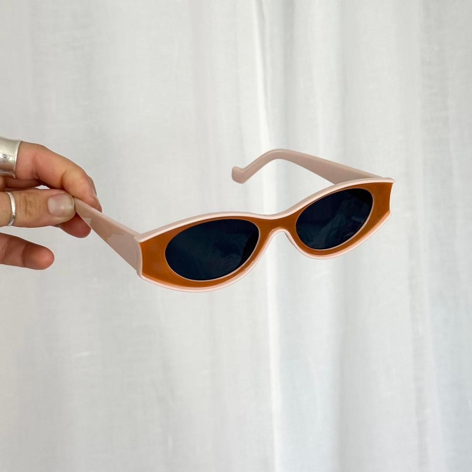 Other brown and pink oval slim sunglasses Size ONE SIZE - 3 Thumbnail