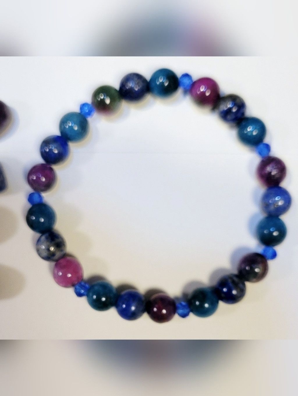 Handmade Gemstone Intent Beaded Bracelet With Tumbled Stones & Card Size ONE SIZE - 2 Thumbnail