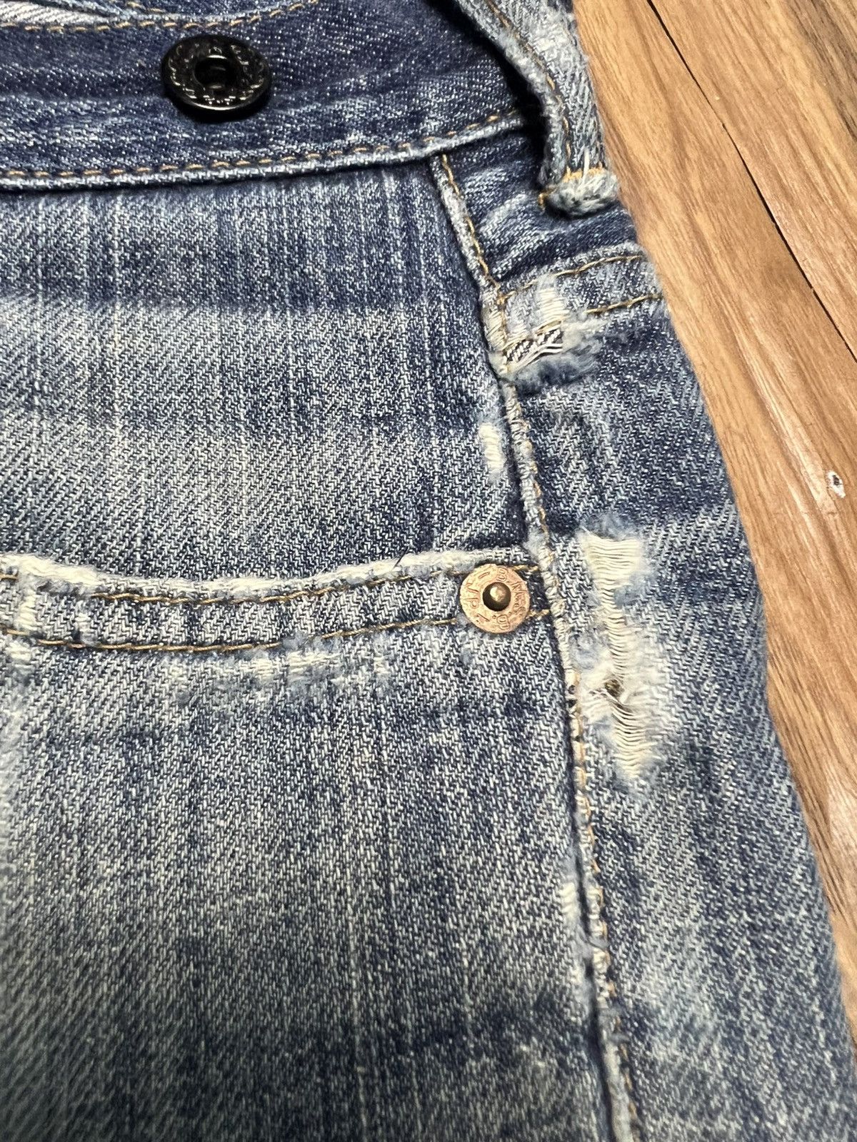 Beams Japan BEAMS BOY Japan Vintage Style Buckle Back Denim Jeans (45) Size 31" - 8 Thumbnail