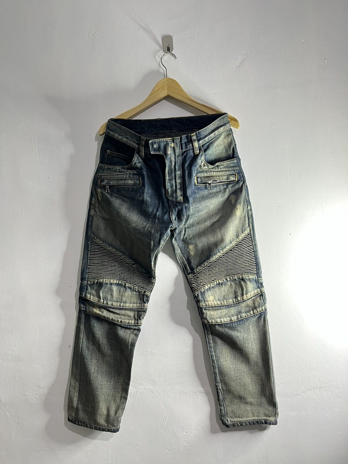 Balmain Balmain mudwash biker jeans Size US 32 / EU 48 - 1 Thumbnail