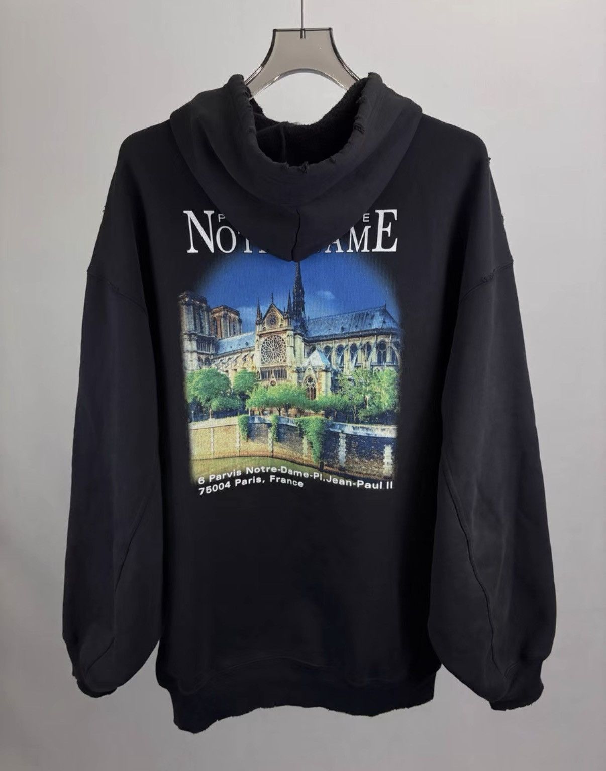 Balenciaga BALENCIAGA Notre Dame Castle Print Hoodie K1 Size US M / EU 48-50 / 2 - 2 Thumbnail