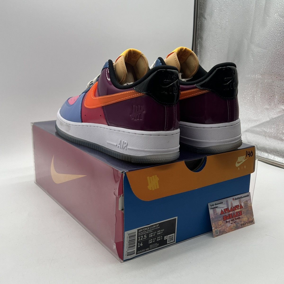 Nike Undefeated x air force 1 low total orange Size US 12.5 / EU 45-46 - 4 Thumbnail