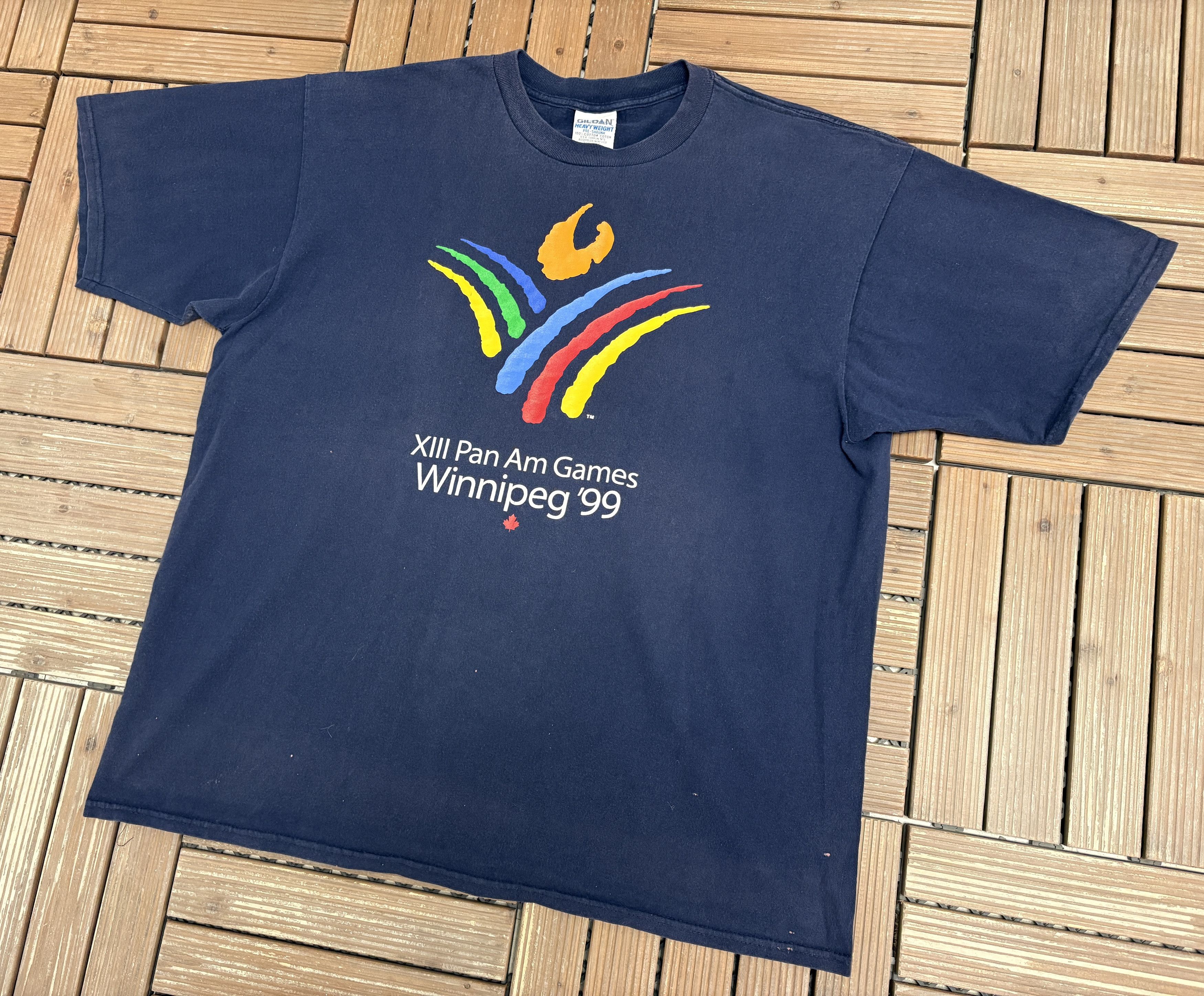 Vintage Winnipeg Pan-Am Games '99 Vintage Blue T-Shirt Tee Size US XXL / EU 58 / 5 - 3 Thumbnail