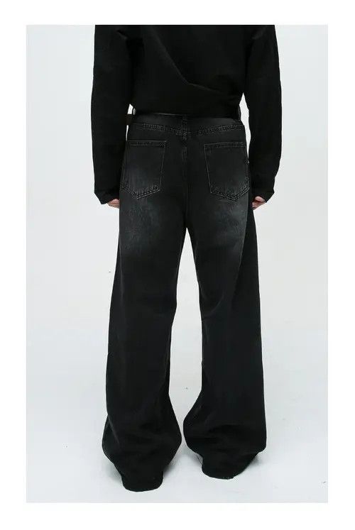 Other Black distressed vintage washed straight jeans Size US 32 / EU 48 - 3 Thumbnail