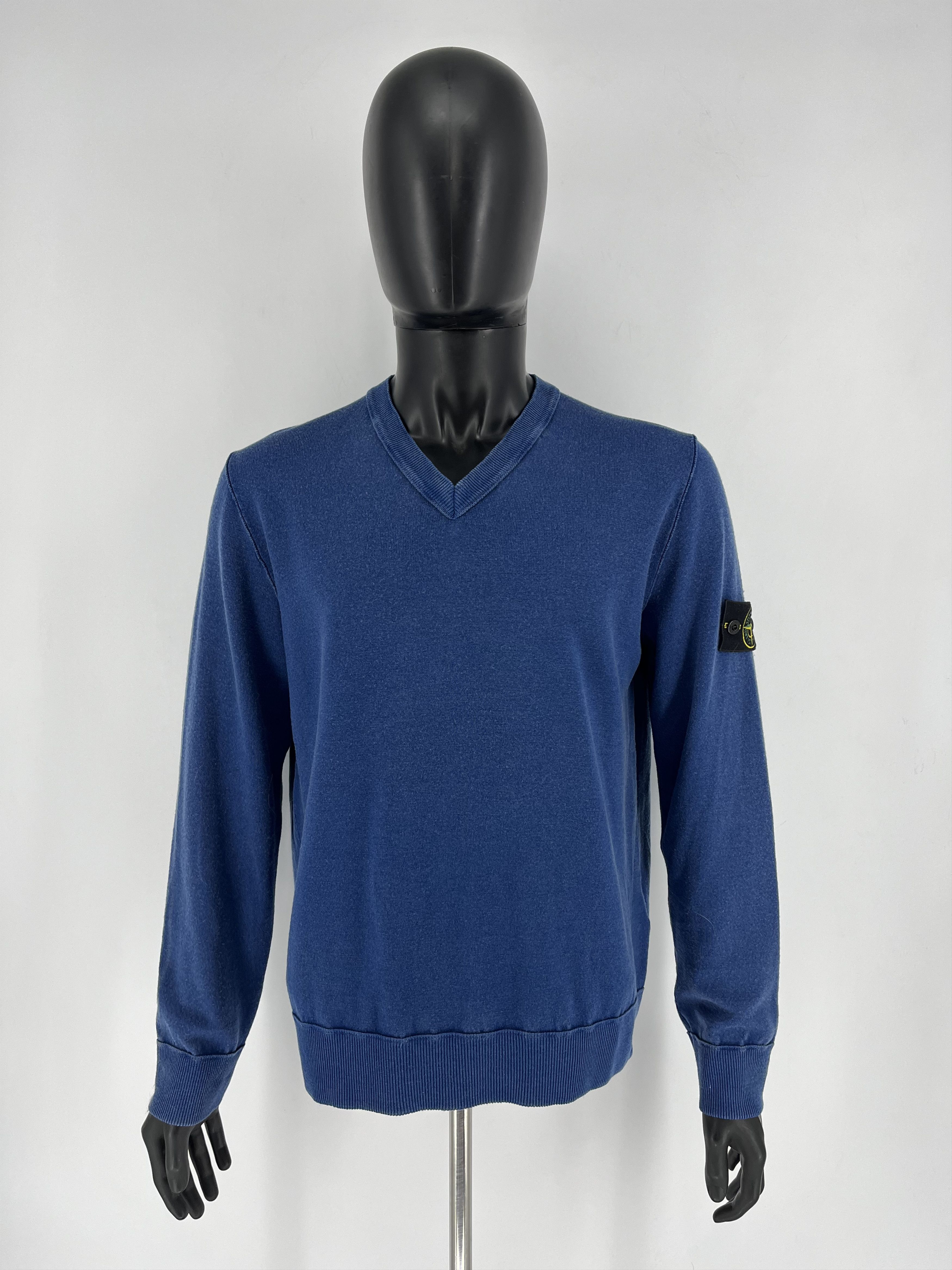 Stone Island × Vintage Vintage Stone Island V-Neckline Lanawool Sweater Size US XL / EU 56 / 4 - 3 Thumbnail