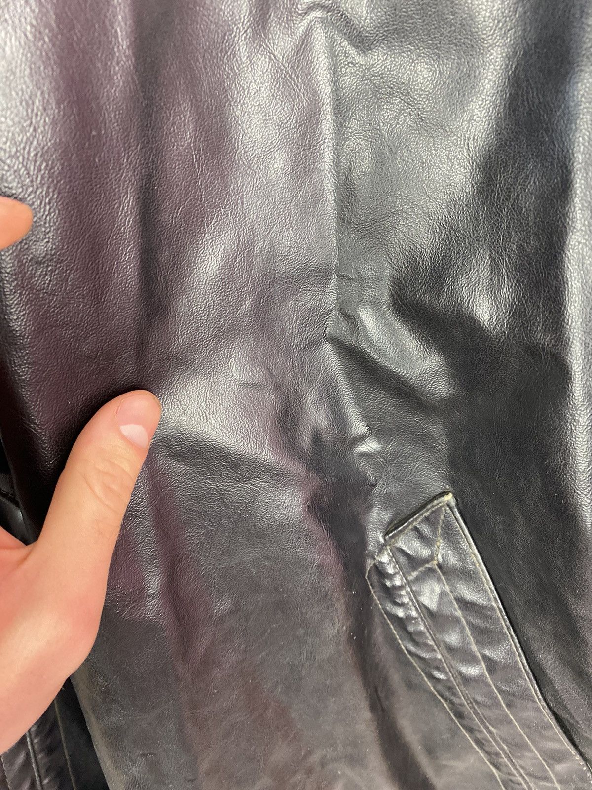 Leather Black vintage leather frock cape coat Size US L / EU 52-54 / 3 - 17 Thumbnail