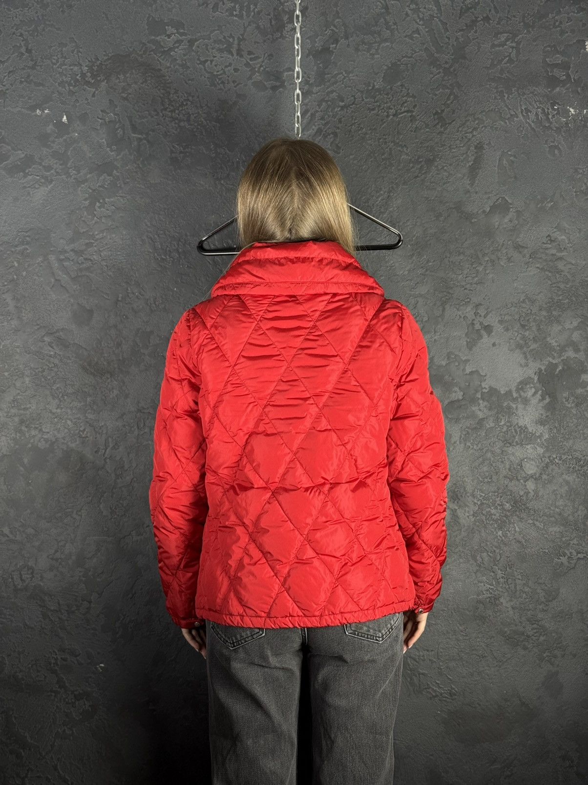 Prada 2008 Prada Red Diamond Women’s Quilted Puffer Jacket Size XL / US 12-14 / IT 48-50 - 3 Thumbnail