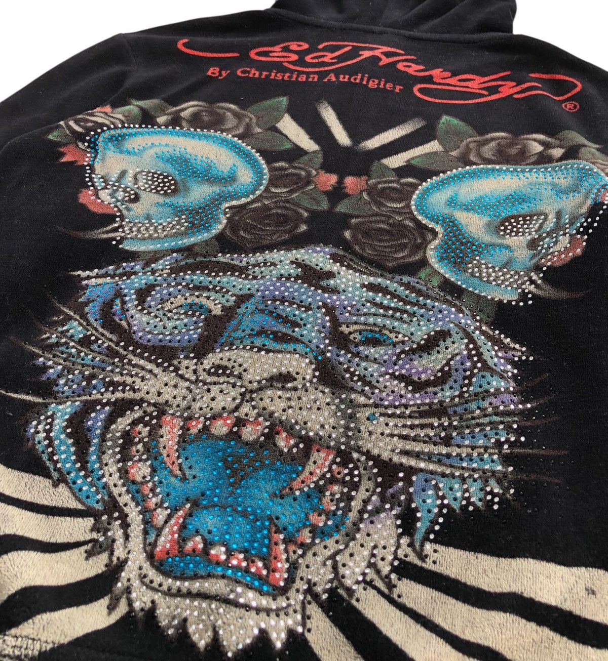 Ed Hardy Ed Hardy By Christian Audigier Velvet Zip Hoodie Jacket Size S / US 4 / IT 40 - 4 Thumbnail
