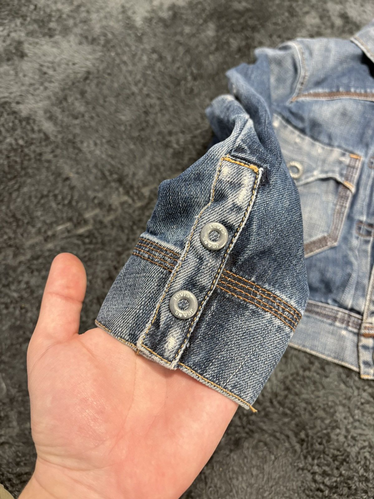 Levi's Vintage Clothing RARE Vintage Levis Cropped Style Y2K Denim Jacket Size S / US 4 / IT 40 - 5 Thumbnail