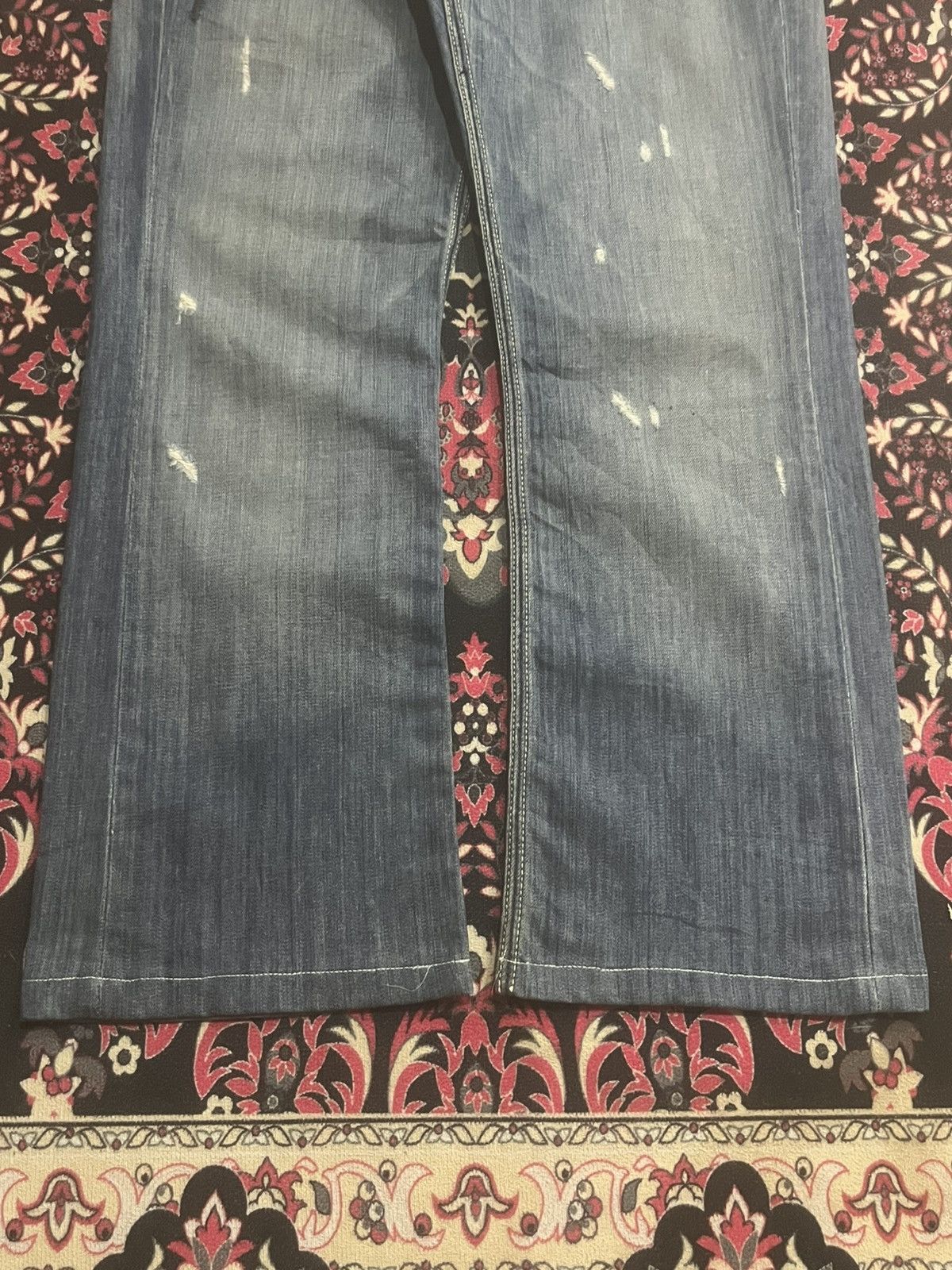 Jimmy Taverniti Jimmy Taverniti Bushpants Style Buttonfly Fringe Flare Jeans Size US 30 / EU 46 - 11 Thumbnail