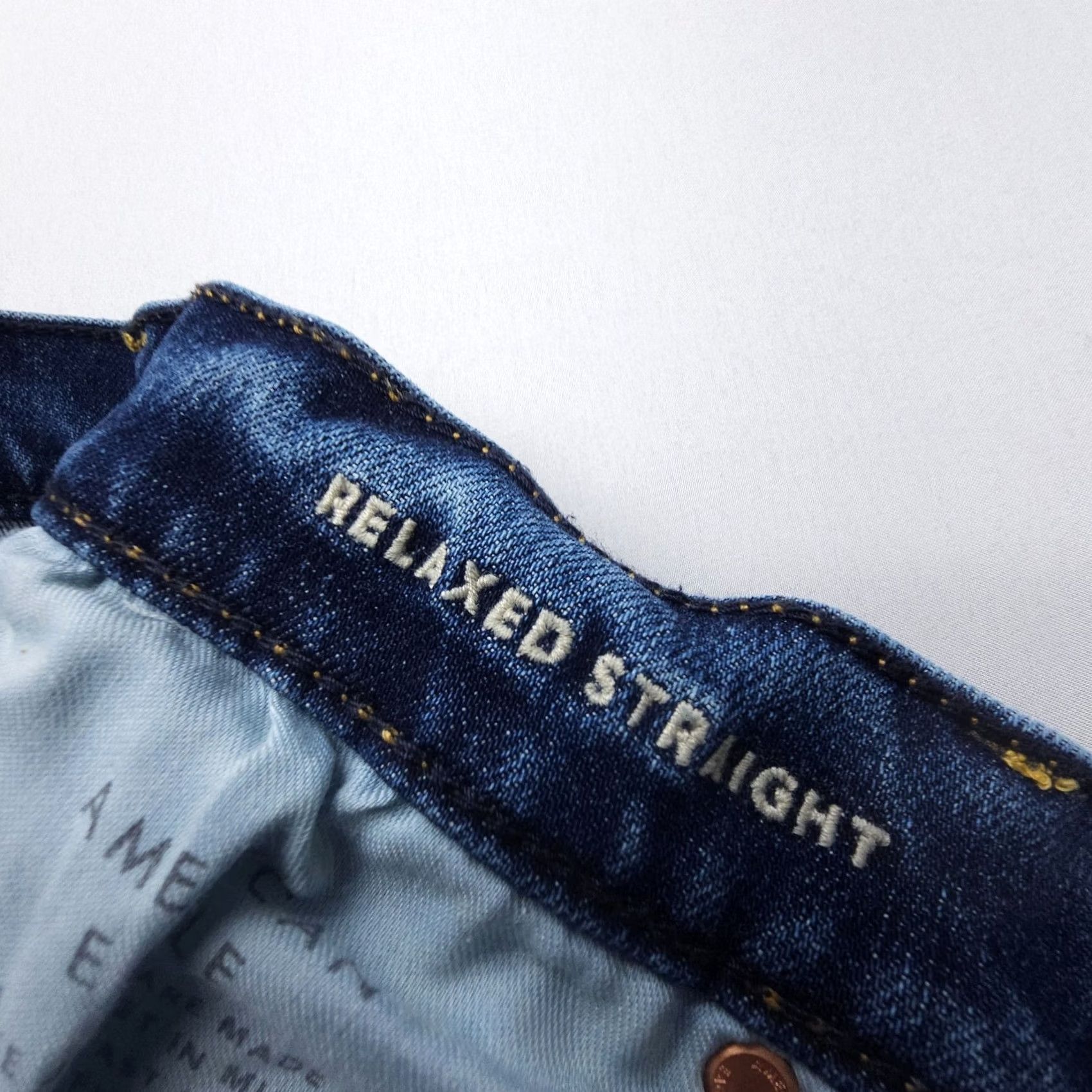 American Eagle Outfitters American Eagle Outfitters Jeans Relaxed Straight Mens 32 x 28 Dark Wash Denim Flex 5-Pocket Pockets Blue Straight Vintage: No Size US 32 / EU 48 - 3 Thumbnail