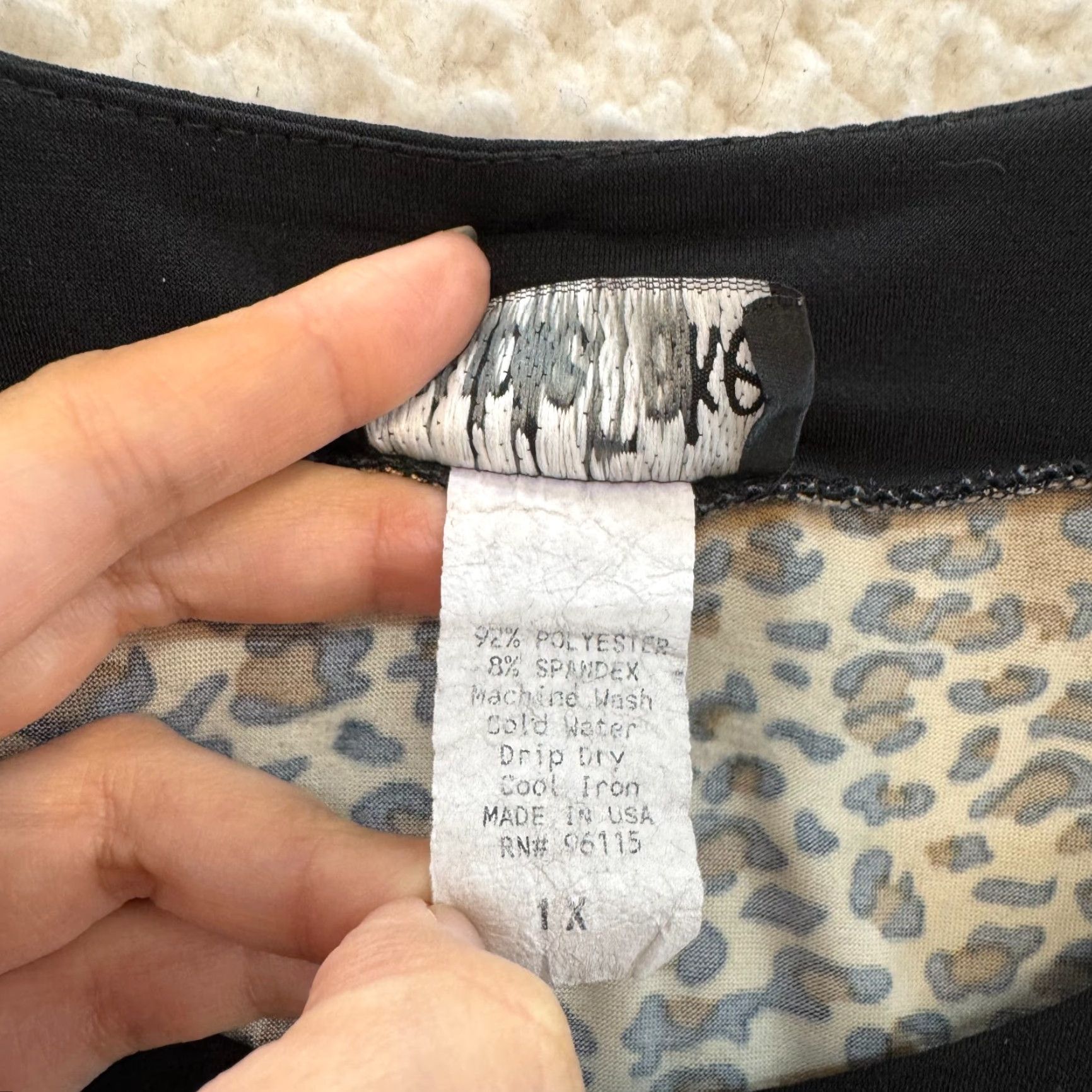 Doublet VINTAGE 90s Y2K Cheetah Leopard Top Shirt 1X XL Beige Grunge Boho McBling Slinky Stretch Double Take Womens Size XL / US 12-14 / IT 48-50 - 6 Thumbnail