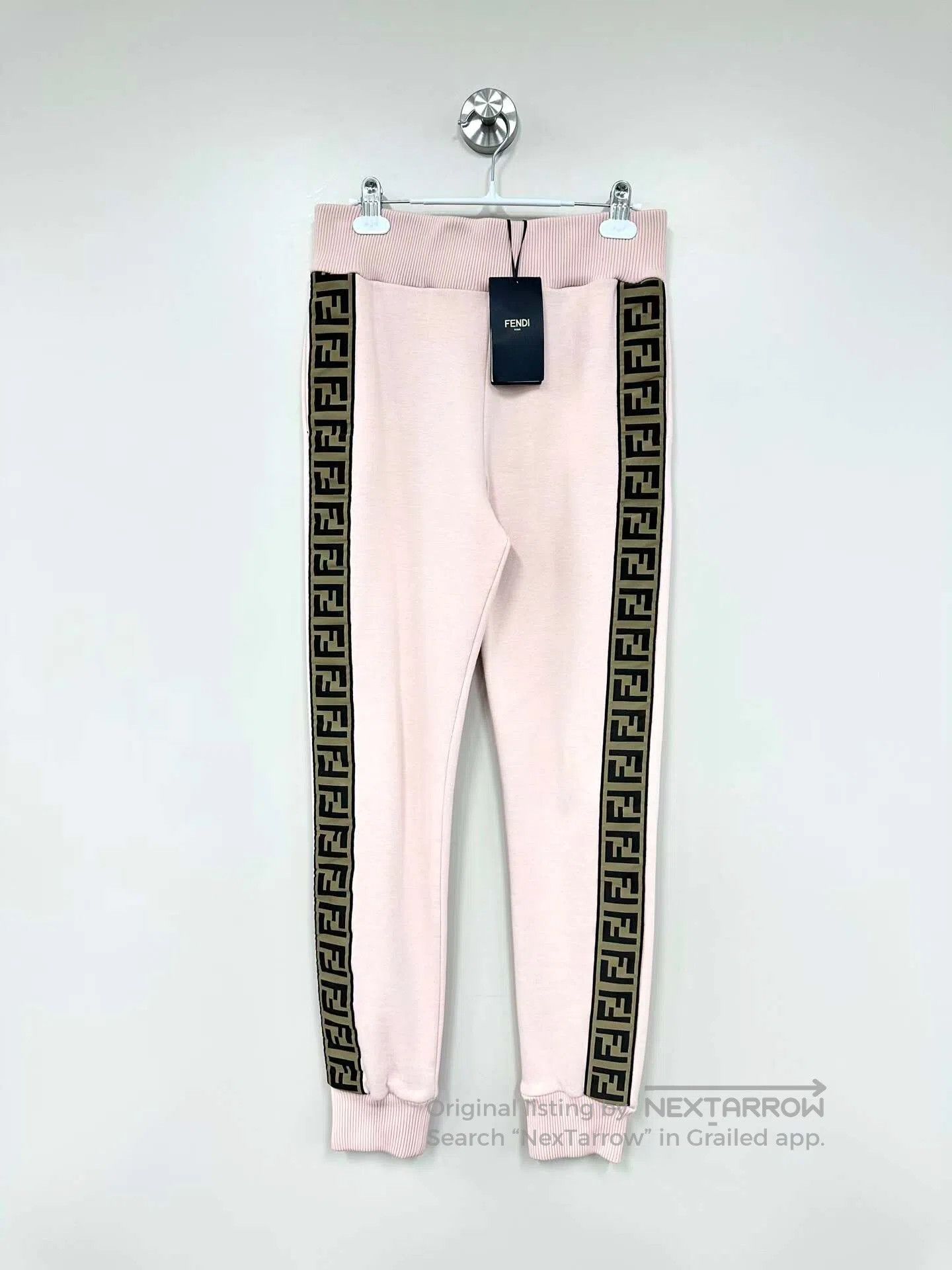 Fendi FENDI Pink Side Vintage Floral Logo Sport Trousers| Size US 40 / EU 56 - 1 Thumbnail