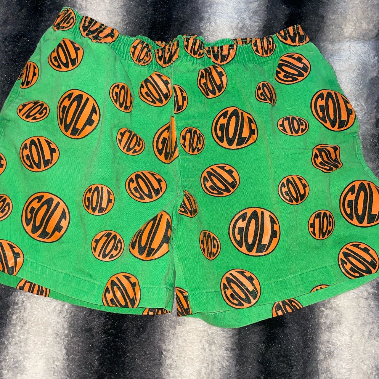 image of Golf Wang Fisheye Shorts in Green, Men's (Size 38)