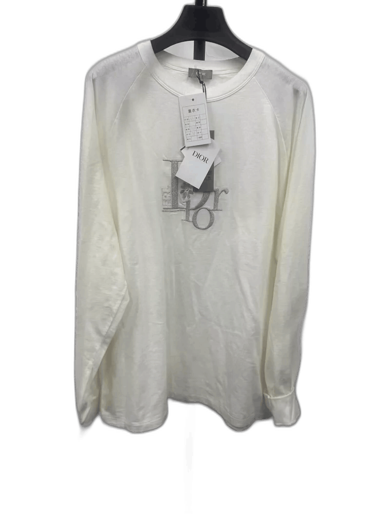 Dior Dior Logo Embroidered Long Sleeve TShirt-2506 Size US XL / EU 56 / 4 - 1 Thumbnail