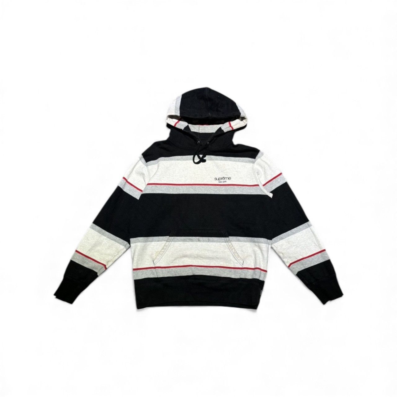 Supreme Supreme Striped Embroidered Hoodie Size US S / EU 44-46 / 1 - 1 Thumbnail