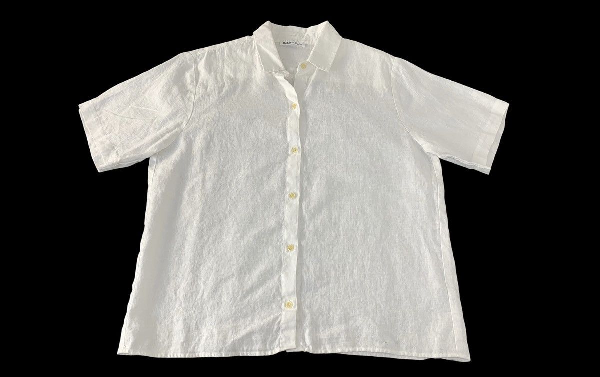 Japanese Brand Reformation Plain Minimalist White Button Up Shirt Size US XL / EU 56 / 4 - 1 Thumbnail