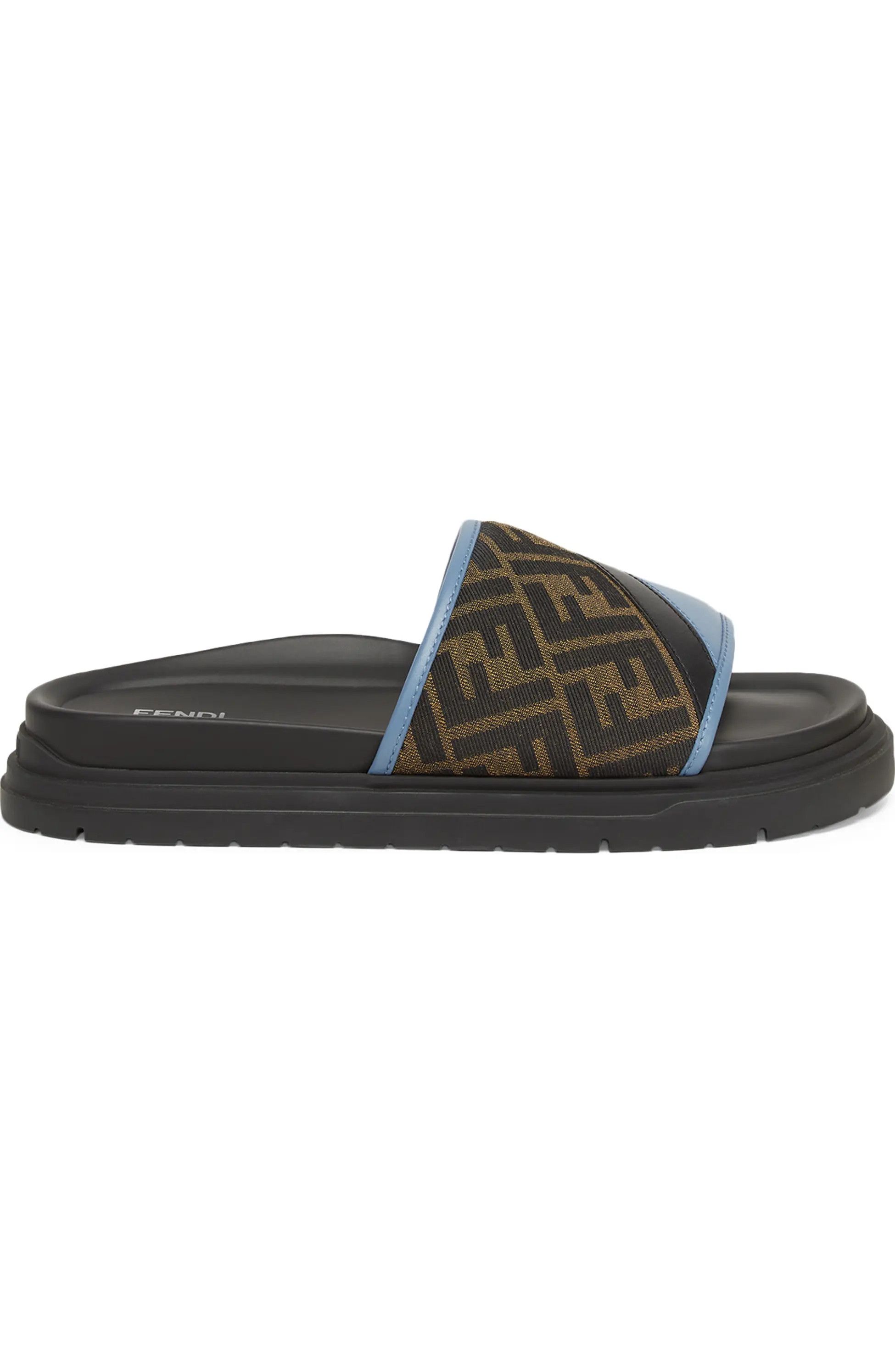 Fendi o1s1wg110226 Fendi Diagonal Slides in Brown/Black Size US 8 / EU 41 - 1 Thumbnail