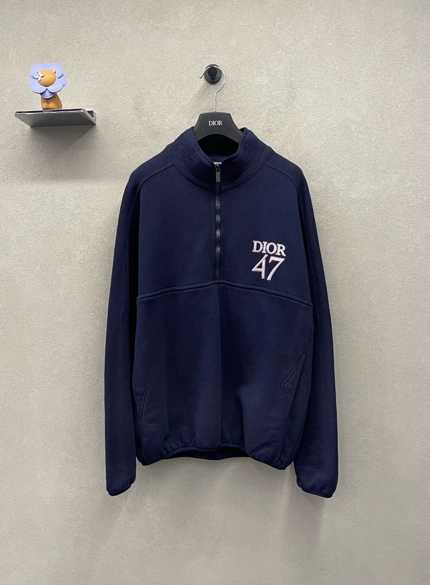 Dior Dior 47 Embroidered Half-Zip Sweatshirt | Grailed