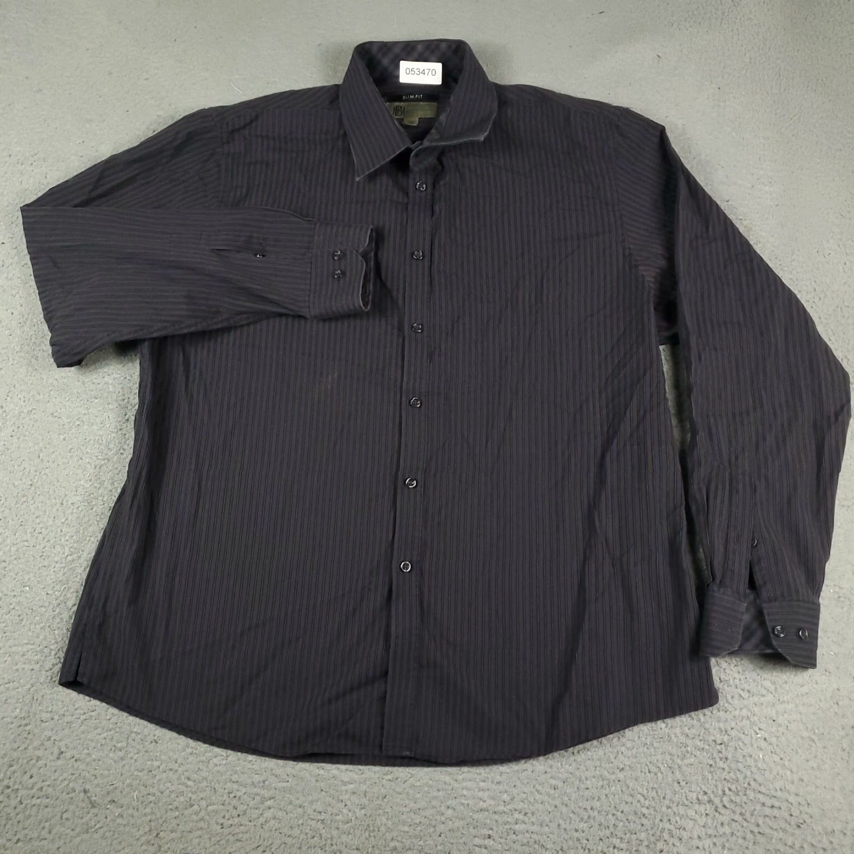 Vintage VINTAGE Jhane Barnes Shirt Mens 2XL Gray Striped Button-Up Long Sleeve Casual Business Formal Party/Cocktail Workwear Mens Size US XXL / EU 58 / 5 - 2 Thumbnail